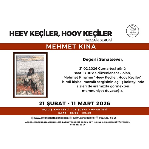Mehmet Kına'nın ''Heey Keçiler, Hooy Keçiler'' adlı kişisel mozaik sergisi